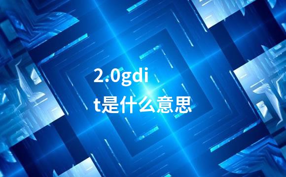 2.0gdit是什么意思