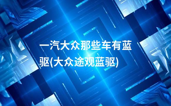 一汽大众那些车有蓝驱(大众途观蓝驱)