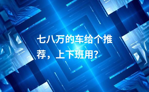 七八万的车给个推荐，上下班用？