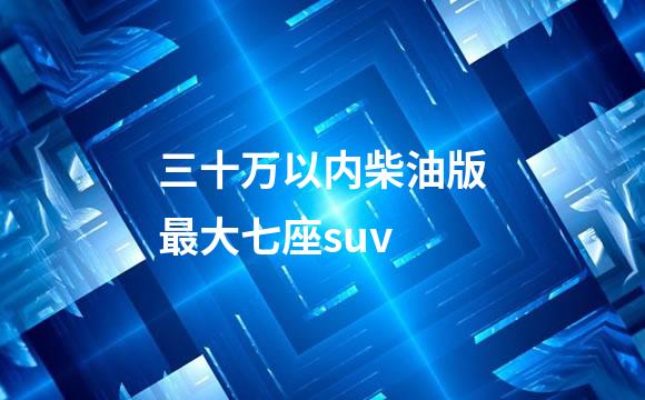 三十万以内柴油版最大七座suv
