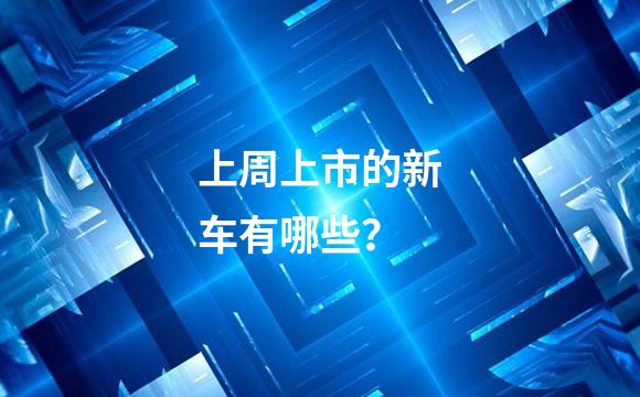 上周上市的新车有哪些？