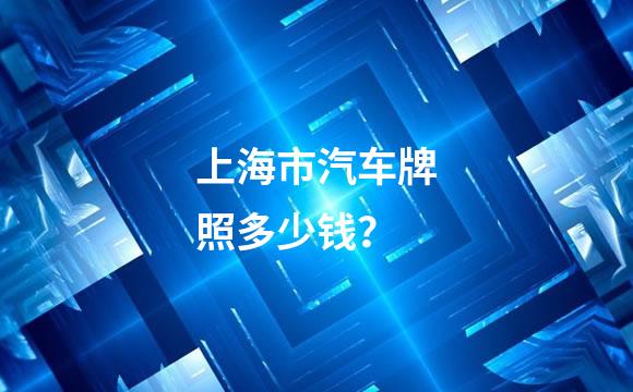上海市汽车牌照多少钱？
