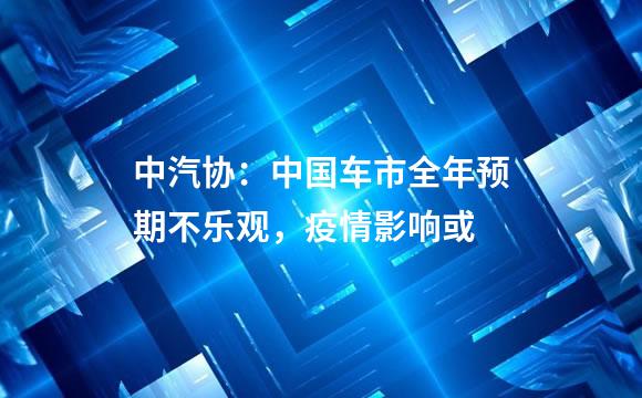 中汽协：中国车市全年预期不乐观，疫情影响或