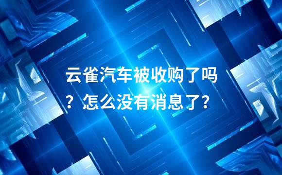 云雀汽车被收购了吗？怎么没有消息了？