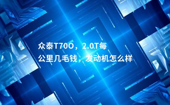 众泰T70O，2.0T每公里几毛钱，发动机怎么样