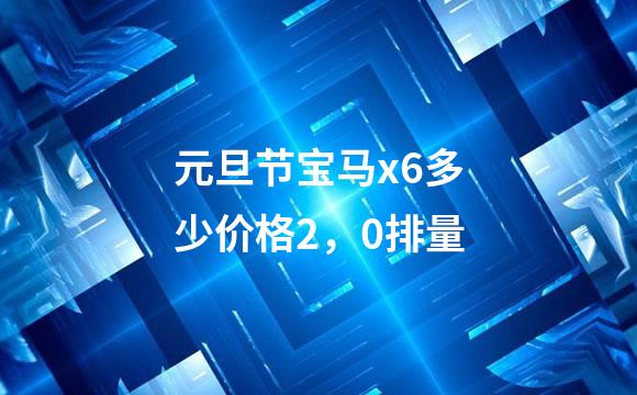 元旦节宝马x6多少价格2，0排量