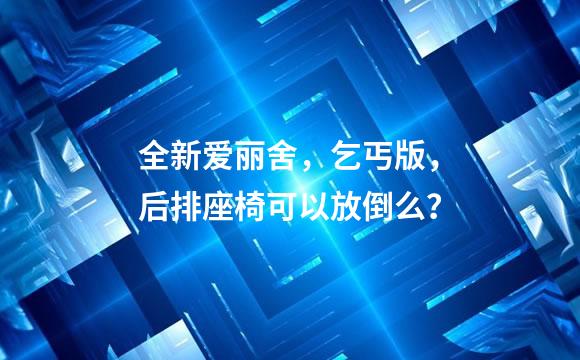 全新爱丽舍，乞丐版，后排座椅可以放倒么？