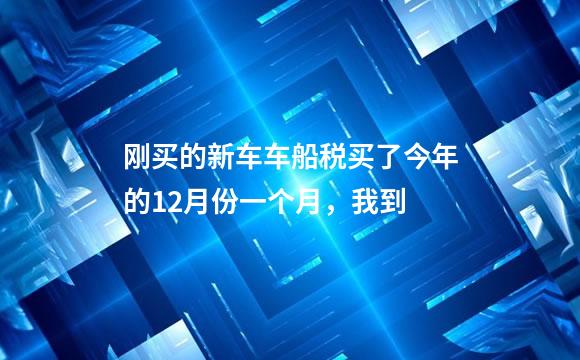 刚买的新车车船税买了今年的12月份一个月，我到