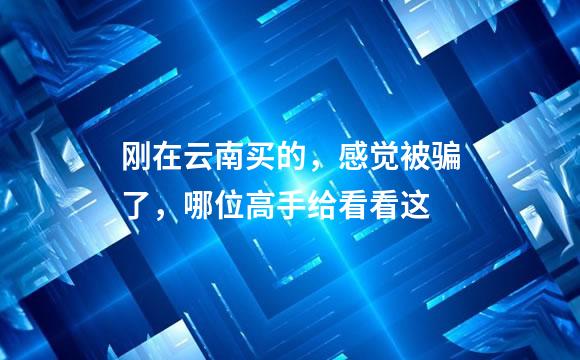 刚在云南买的，感觉被骗了，哪位高手给看看这