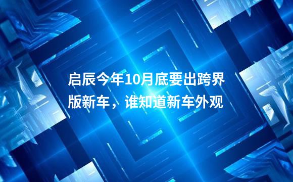 启辰今年10月底要出跨界版新车，谁知道新车外观
