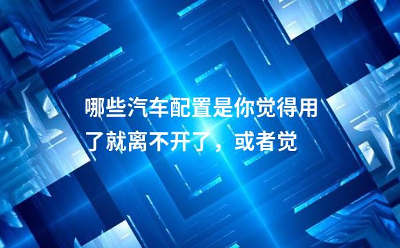 哪些汽车配置是你觉得用了就离不开了，或者觉