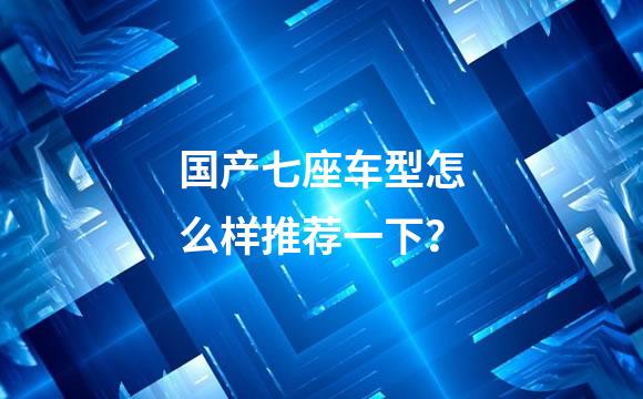 国产七座车型怎么样推荐一下？