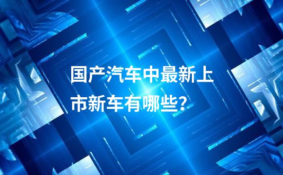 国产汽车中最新上市新车有哪些？