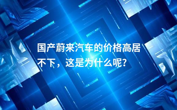 国产蔚来汽车的价格高居不下，这是为什么呢？