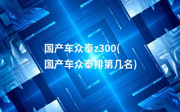 国产车众泰z300(国产车众泰排第几名)