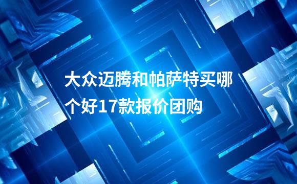 大众迈腾和帕萨特买哪个好17款报价团购