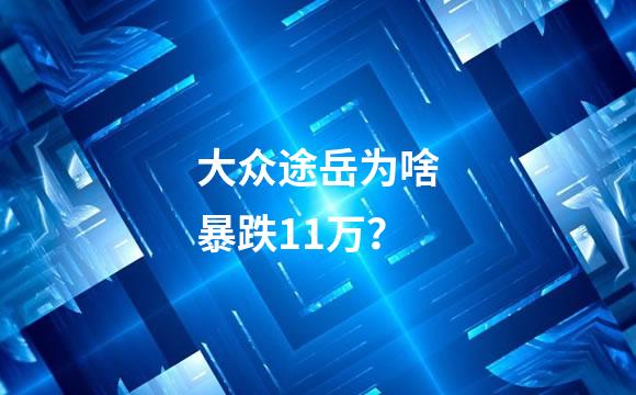 大众途岳为啥暴跌11万？
