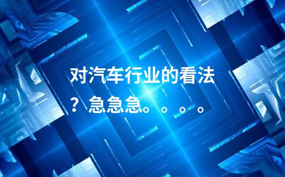 对汽车行业的看法？急急急。。。。