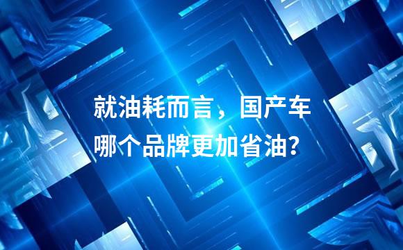 就油耗而言，国产车哪个品牌更加省油？
