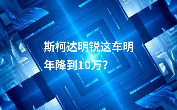 斯柯达明锐这车明年降到10万？