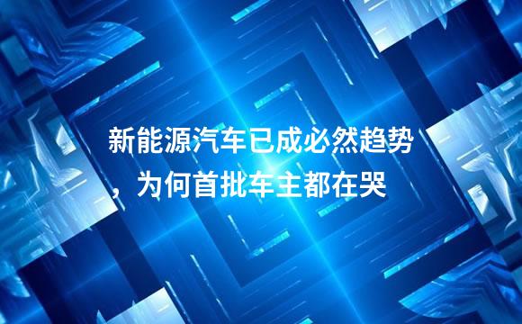 新能源汽车已成必然趋势，为何首批车主都在哭