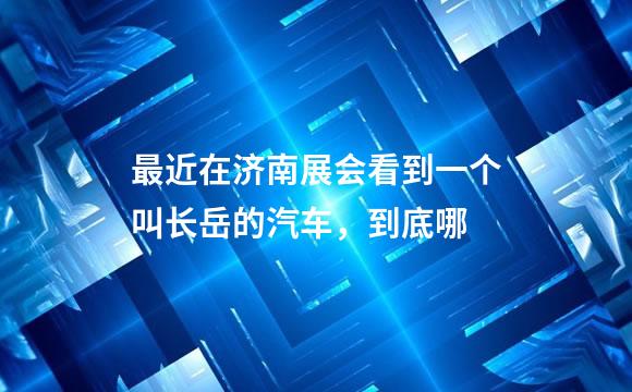 最近在济南展会看到一个叫长岳的汽车，到底哪