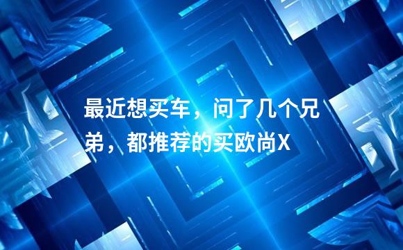 最近想买车，问了几个兄弟，都推荐的买欧尚X