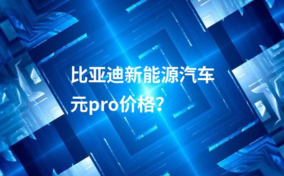 比亚迪新能源汽车元pro价格？