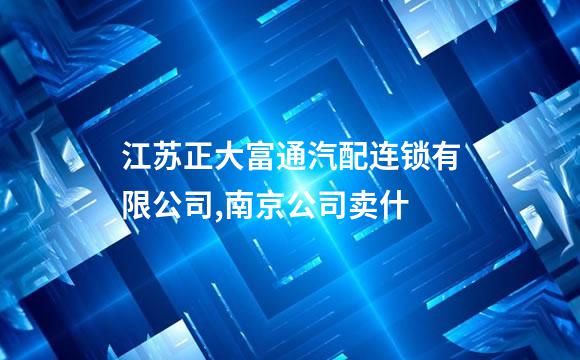 江苏正大富通汽配连锁有限公司,南京公司卖什