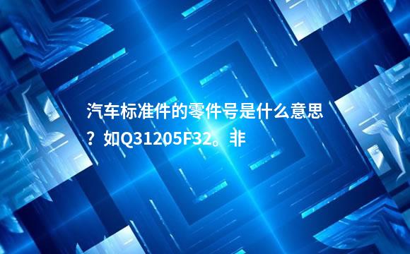 汽车标准件的零件号是什么意思？如Q31205F32。非