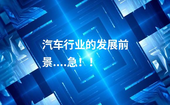 汽车行业的发展前景....急！！