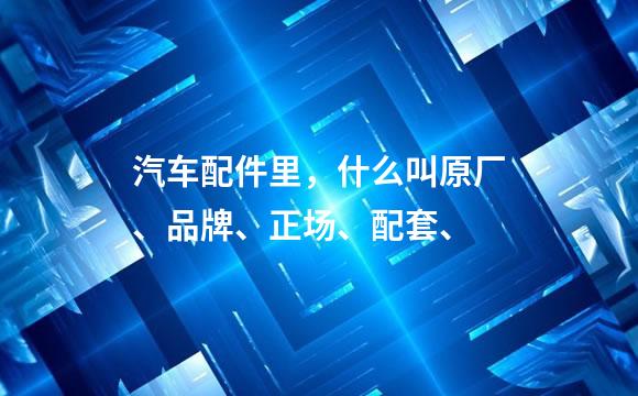 汽车配件里，什么叫原厂、品牌、正场、配套、