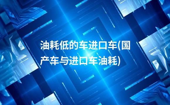油耗低的车进口车(国产车与进口车油耗)