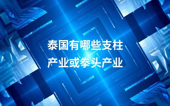 泰国有哪些支柱产业或拳头产业