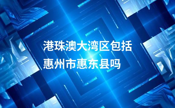 港珠澳大湾区包括惠州市惠东县吗