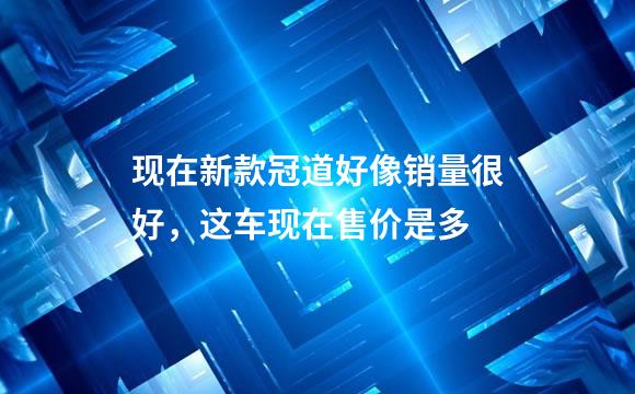 现在新款冠道好像销量很好，这车现在售价是多