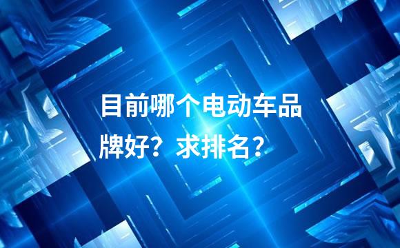 目前哪个电动车品牌好？求排名？