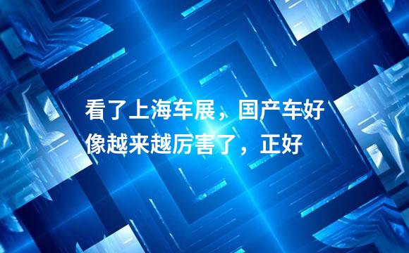 看了上海车展，国产车好像越来越厉害了，正好