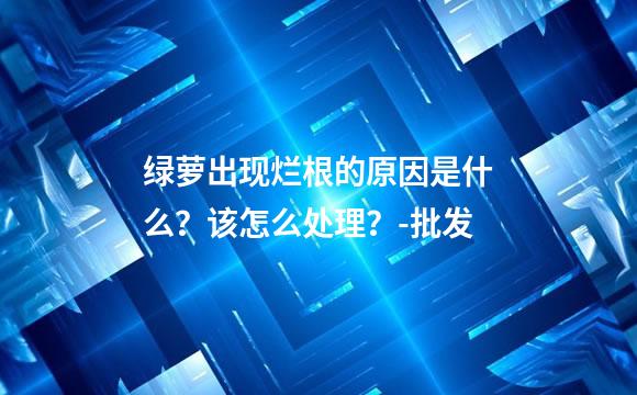 绿萝出现烂根的原因是什么？该怎么处理？-批发