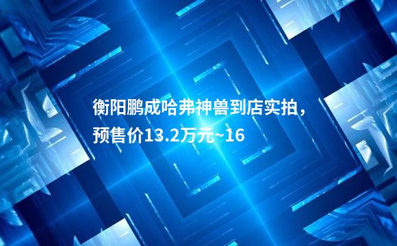 衡阳鹏成哈弗神兽到店实拍，预售价13.2万元~16