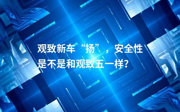 观致新车“扬”，安全性是不是和观致五一样？