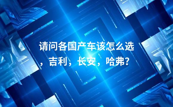 请问各国产车该怎么选，吉利，长安，哈弗？