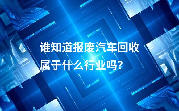 谁知道报废汽车回收属于什么行业吗？