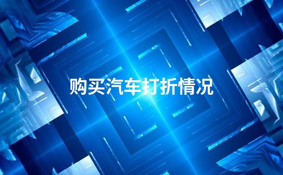 购买汽车打折情况