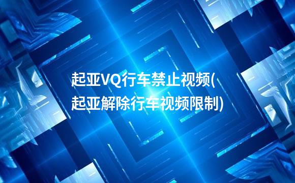 起亚VQ行车禁止视频(起亚解除行车视频限制)