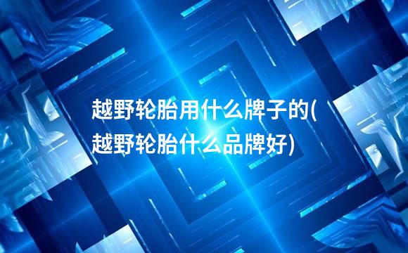 越野轮胎用什么牌子的(越野轮胎什么品牌好)
