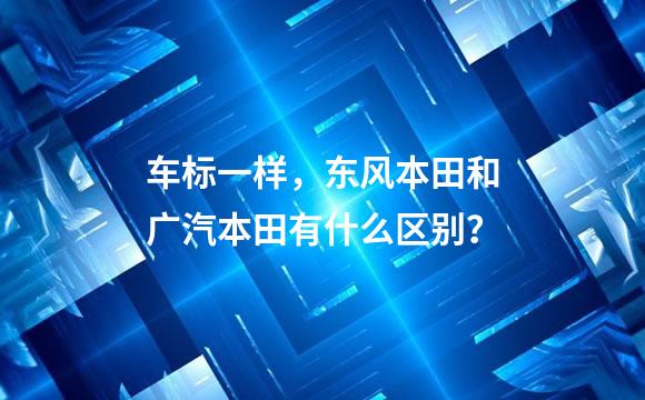 车标一样，东风本田和广汽本田有什么区别？