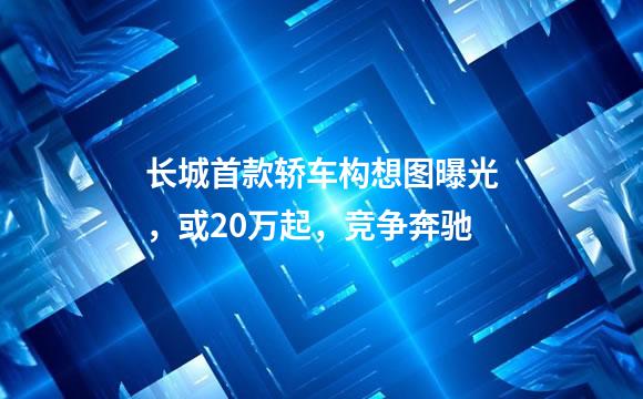 长城首款轿车构想图曝光，或20万起，竞争奔驰