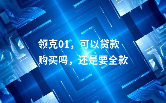领克01，可以贷款购买吗，还是要全款