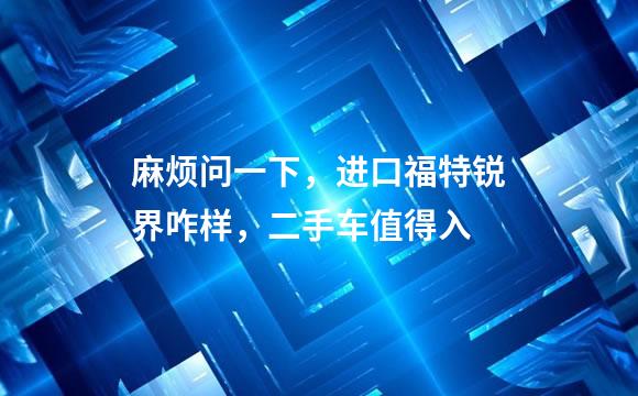 麻烦问一下，进口福特锐界咋样，二手车值得入